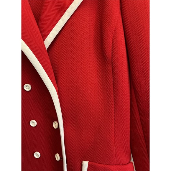 Vintage Act III Red Color Block Dacron Jacket 1980s Med (check Measurements) - Picture 5 of 16